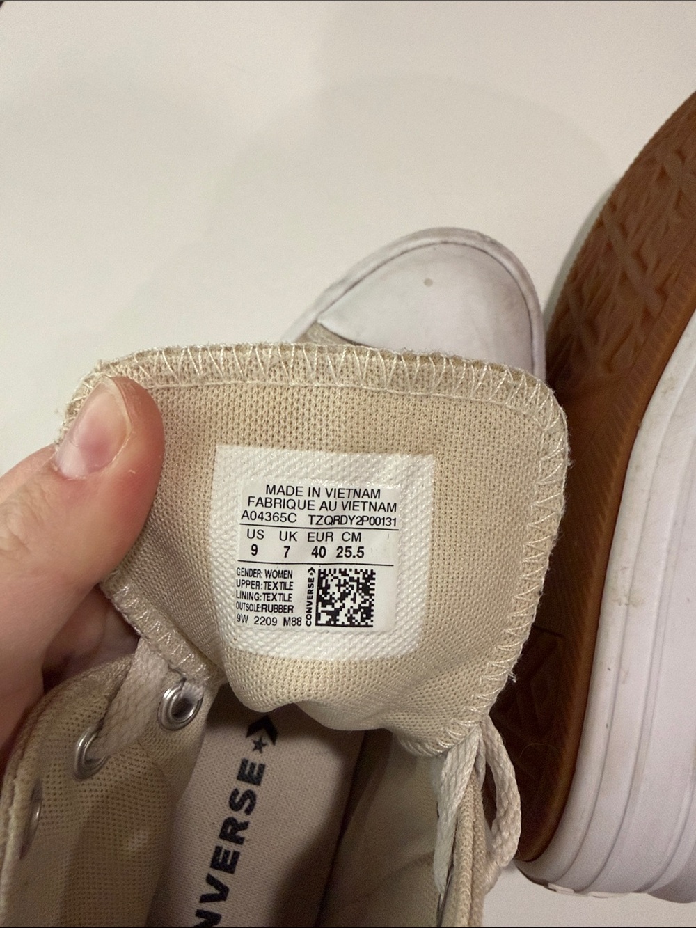 Converse All Star High Top Platform Sneakers in Beige and White - Picture 3 of 4
